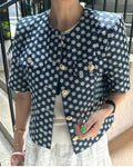 Short Sleeve Tweed Jacket ( C323JK025)