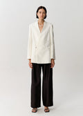 Gentle Collarless Silk Suit Jacket (SLSJK003)