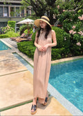 lightweight halter neck maxi dresses (Q464DR023)