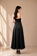 elegant satin maxi dress (0619DR107)