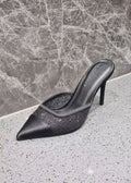slip-on stiletto mules sparkling mesh sequin heels (4403SH017)