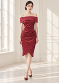 off-the-shoulder midi dress  (0610DR033)