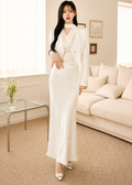 Maxi dress and matching cropped blazer (0411JK031/0411TB176/0411SK173)