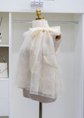 sleeveless lace top with satin bow (0411TB168)