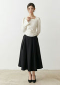 long sleeve &  voluminous  midi skirt (C544TB010/C544SK014)