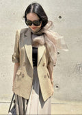 SHORT SLEEVE LINEN BLAZER ( C323JK027)