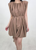 balloon cotton midi dress （Q464DR029）