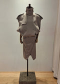 double-breasted structured shoulders jacket and skirt （3115JK053/3115SK066)