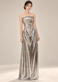 silver sequin strapless formal evening gown (SLCDGO038)