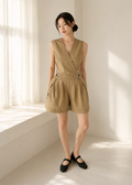 sleeveless crossover v-neck top & short (5510TB042/5510ST010)