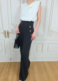chiffon & high-waisted silhouette trousers (Q464TB125/Q464PT050)