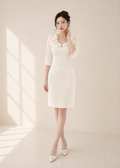 three-quarter sleeves DRESS (0408DR021)