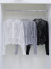 sheer lace long-sleeve button-up top & pencil skirt (0411TB182/0411SK179)