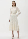 WHITE FLORA LACE TOP AND SKIRT (P169TB029/P169SK011)