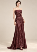 wine-colored sequin maxi dress / GOWN (SLCDGO037)