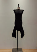 black linen sculpted mini dress (3115DR150)