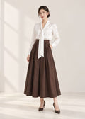 chic tie-neck bow blouse (C544TB019)