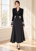 black ribbed cardigan & midi skirt (0084JK033/0084TB097/0084SK075)