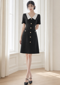 ntrasting white collar dress (0403DR149)