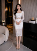 LACE TOP AND PENCIL SKIRT (0619TB054/0619SK054)