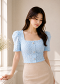 Puff sleeve blouse ( 0403TB078)