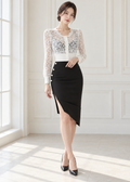 lace blouse & midi pencil skirt (0135TB062/0135SK039)