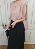 white tulle drape top （Q464TB120）