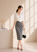 draped cowl neckline & skirt (0084TB090/0084SK065)