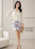 2Piese Cardigan and a printed skirt (0619TB049/0619SK050)