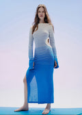 Silkinc front-cut long gradient dress (SLSDR005)