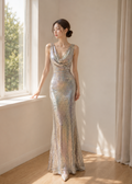 cowl-neck sequin dress (3115DR171)