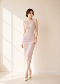 jacquard-patterned sheath dress (0423DR081)