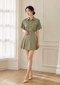 pleated mini skirt set (0116TB035/0116SK028)