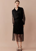 SILKINC Double Layer Lace Midi Skirt (SLSSK004)
