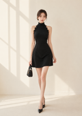 black halter dress (0423DR079)