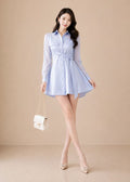 long-sleeve shirt dress (0619DR108)