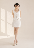 tweed vest and skirt set （SLMSE004