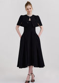 worn over Sleeveless Flared Midi Dress (P169SE001)