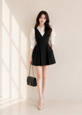 pleated mini dress & long-sleeved shirt (P406TB015/P406DR003)