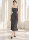 midi dress with a square neckline (C544DR005)