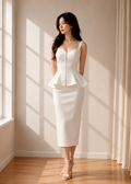 square neckline top & pencil dress (3115TB101/3115SK069)