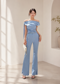 off-the-shoulder top and matching wide-leg trousers (P406TB004/P406PT002)