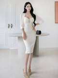 Hadi sweetheart neckline midi dress (0408DR020)