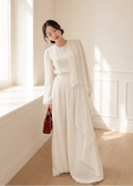 flowing cape-style CHIFFON TOP & PANTS (Q464TB132/Q464PT053)