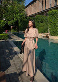 short-sleeved satin blouses & skirt (Q464TB115/Q464SK035)
