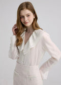 WHITE CHIFFON BLOUSE (P169TB031)