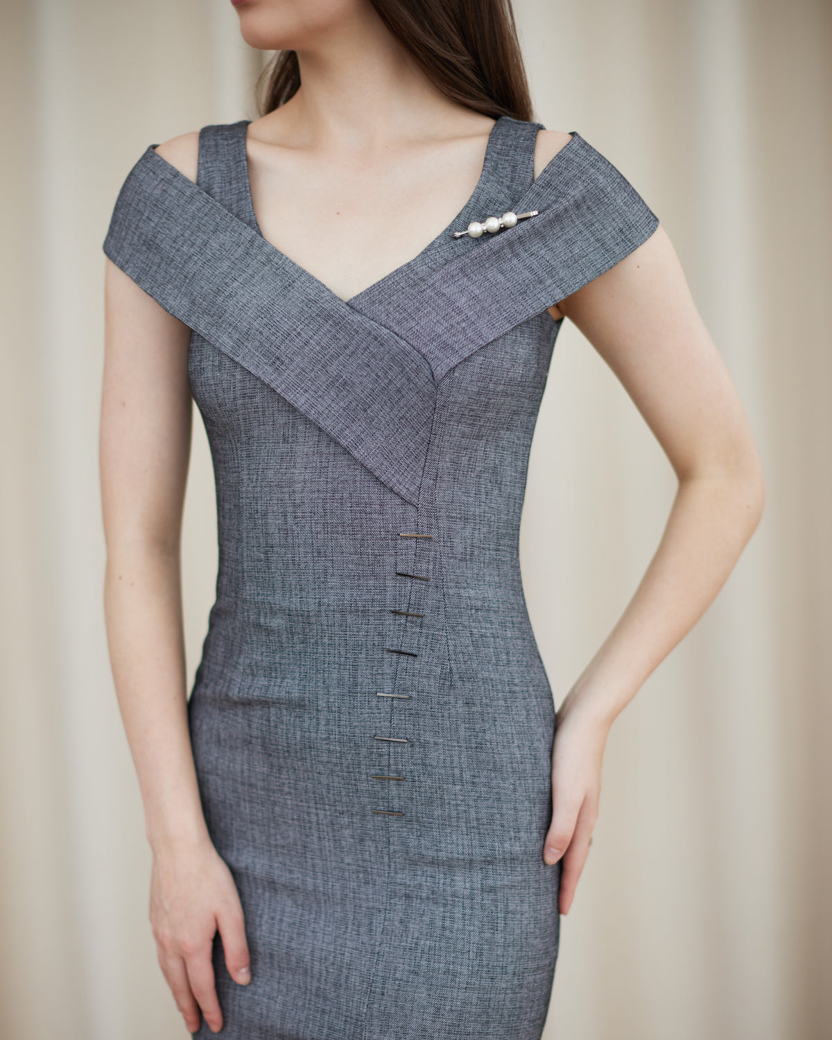 Ophelia Off-Shoulder Slit Dress (0411DR016)
