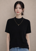 T-shirt with decorative necklace (3333TB018)