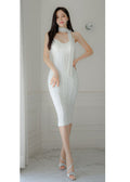 sleeveless slim-cut dress (0423DR074)