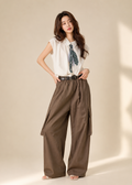 Dot tie crop shirt (2219TB050)
